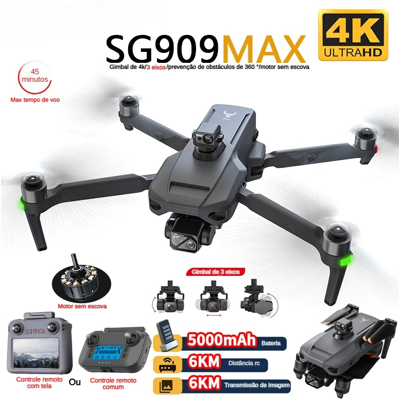 Zll sg909 sg909max drone profi - Drone Gimbal 3 Axis avaliação e preço